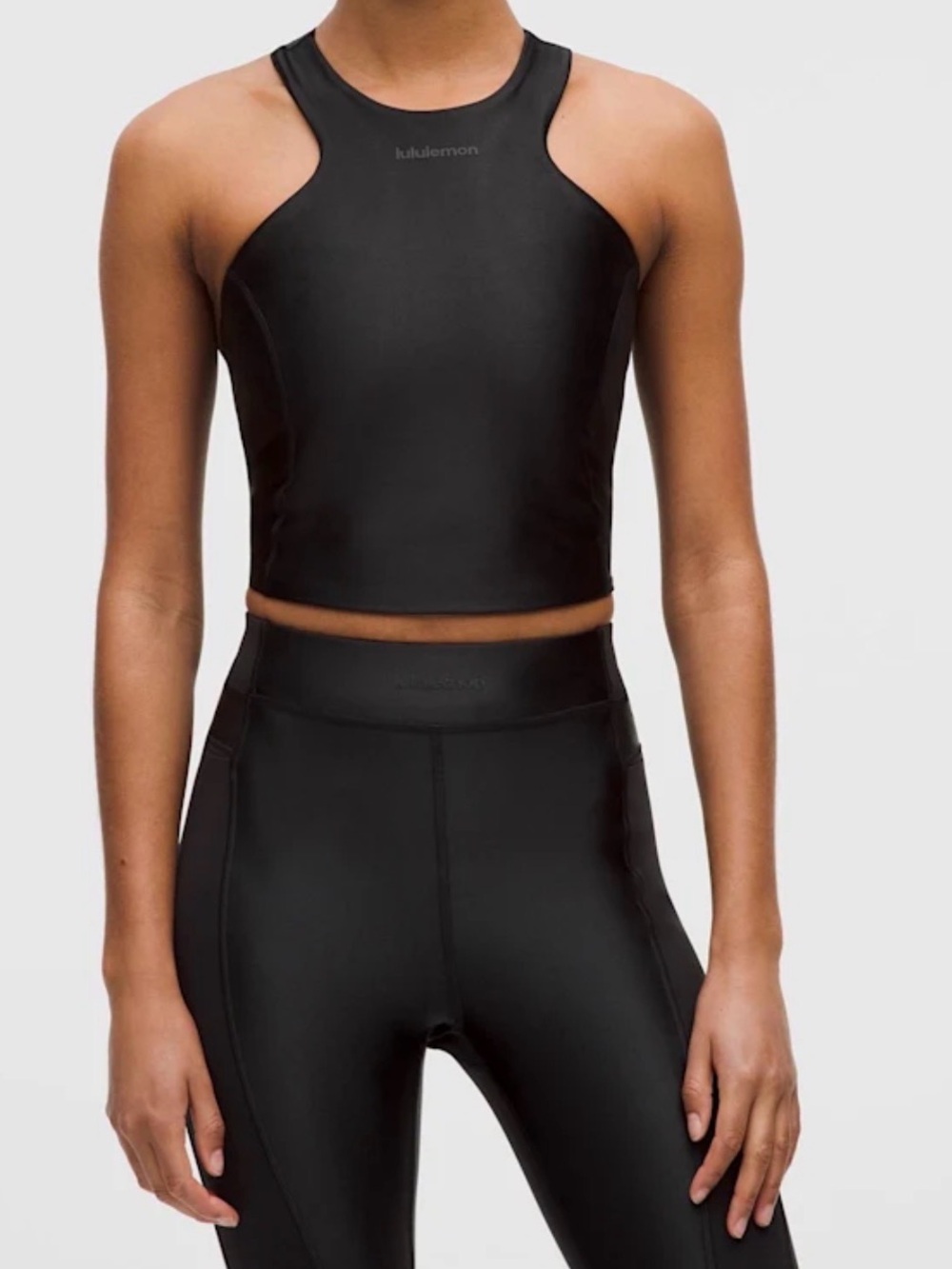 NWT lululemon athletica Black High-Neck Cropped Tank
